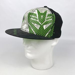 TRANSFORMERS Decepticon Black Green Fitted Hat Cap Size MEDIUM Hasbro 2011